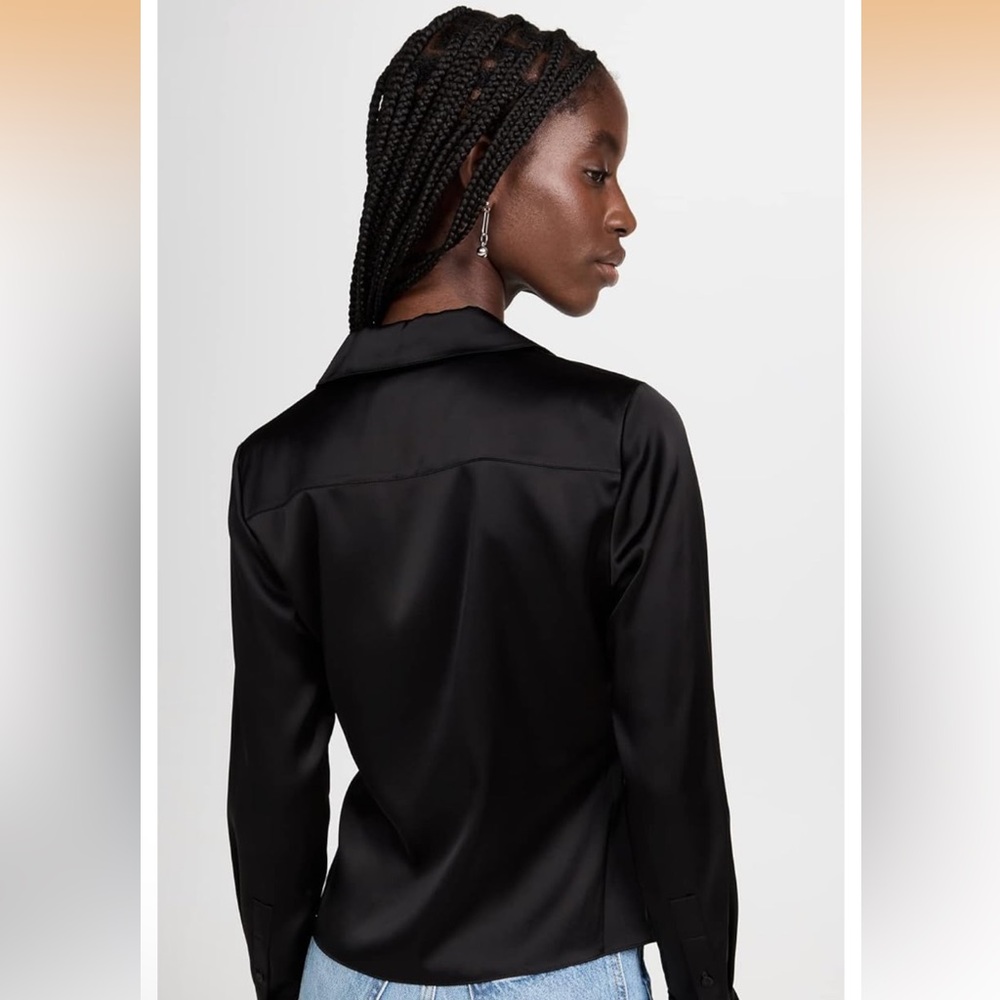 Theory Women's Ruched Button-Down Shirt - Picture 4 of 8
